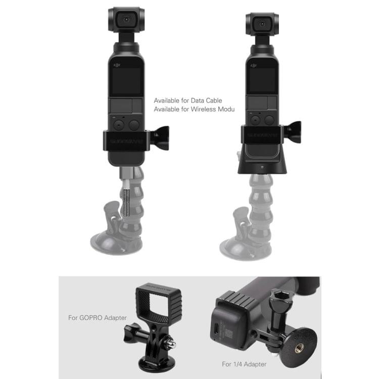 Sunnylife OP-Q9199 Metal Adapter + Car Suction Cup for DJI OSMO Pocket