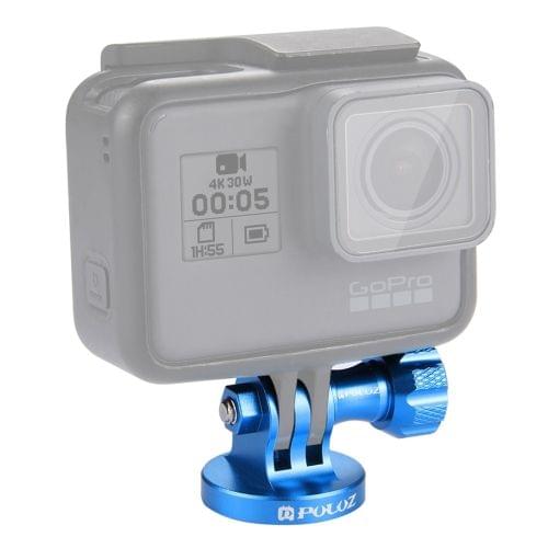 PULUZ 1/4 inch Screw Hole Tripod Mount CNC Adapter for GoPro NEW HERO /HERO7 /6 /5 /5 Session /4 Session /4 /3+ /3 /2 /1, DJI OSMO Action, Xiaoyi and Other Action Cameras(Blue)