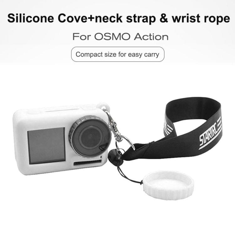 STARTRC Lens Cap + Silicone Case + Hand Strap for DJI OSMO Action(White)