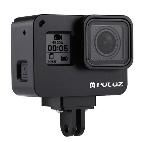 PULUZ Housing Shell CNC Aluminum Alloy Protective Cage with Insurance Frame for GoPro HERO(2018) /7 Black /6 /5(Black)