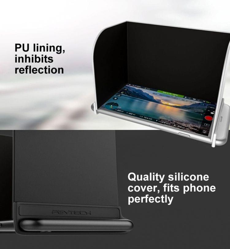 L111 Screen Hood for DJI DJI Phantom 3 / 4 & Inspire & Mavic Pro Transmitter, Gimbal, Phones with Less Than 11.1cm Length Screen(Black)