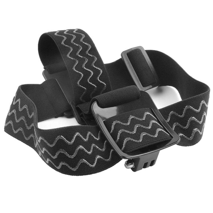 ST-23 Elastic Adjustable Head Strap Mount Belt for DJI Osmo Action, GoPro HERO7 /6 /5 /5 Session /4 Session /4 /3+ /3 /2 /1, Xiaoyi and Other Action Cameras(Black)