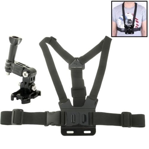 ST-27 B-Model Chest Harness Strap Chest Mount Harness + 3-way Adjustable Base for GoPro NEW HERO /HERO6 /5 /5 Session /4 Session /4 /3+ /3 /2 /1, Xiaoyi and Other Action Cameras(Black)