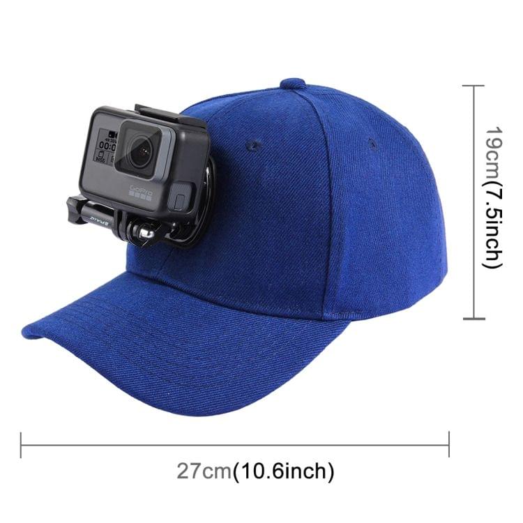PULUZ Baseball Hat with J-Hook Buckle Mount & Screw for GoPro HERO7 /6 /5 /5 Session /4 Session /4 /3+ /3 /2 /1, DJI OSMO Action, Xiaoyi and Other Action Cameras(Blue)