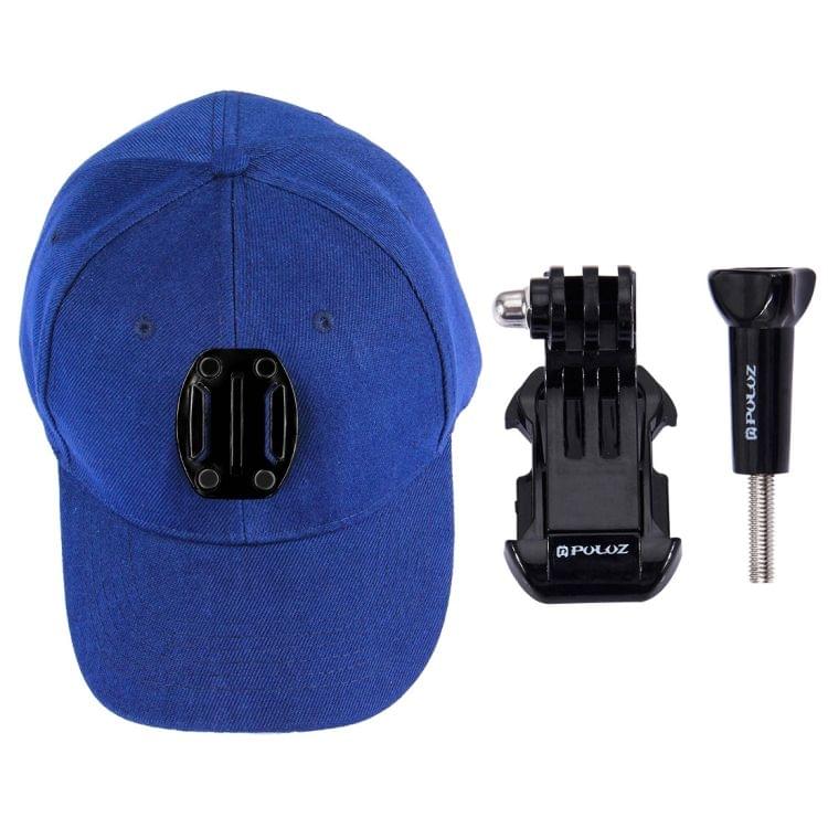 PULUZ Baseball Hat with J-Hook Buckle Mount & Screw for GoPro HERO7 /6 /5 /5 Session /4 Session /4 /3+ /3 /2 /1, DJI OSMO Action, Xiaoyi and Other Action Cameras(Blue)
