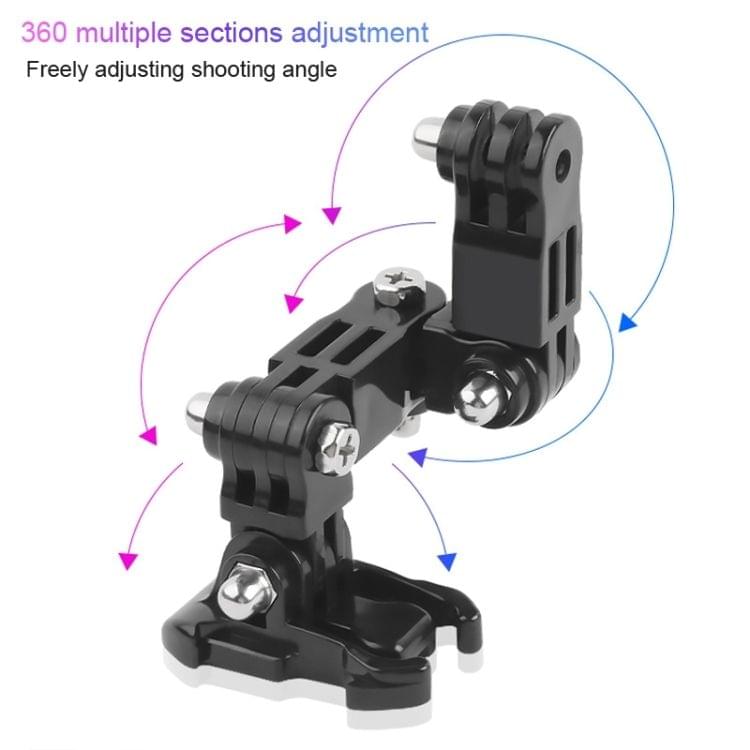 Cycling Helmet Adhesive Multi-Joint Arm Fixed Mount Set with J-Hook Buckle Mount & Screw for DJI Osmo Action, GoPro HERO7 /6 /5 /5 Session /4 Session /4 /3+ /3 /2 /1, Xiaoyi and Other Action Cameras