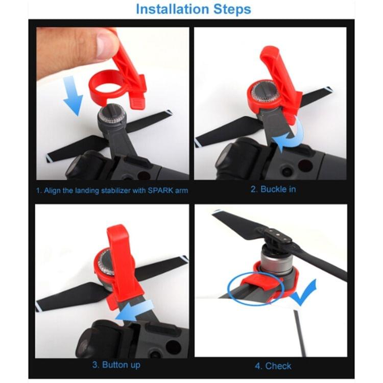 4 PCS Quick Release Landing Gear Height Extender Kit for DJI Spark(Red)