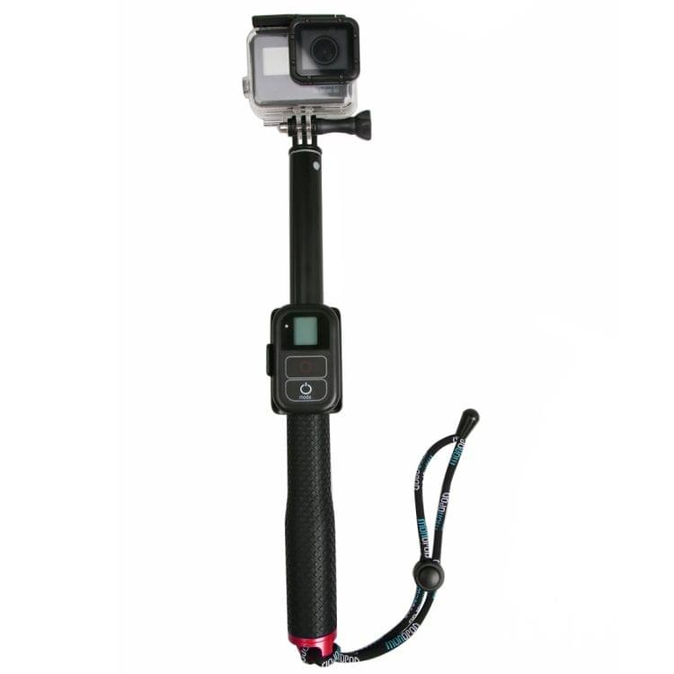 Handheld Aluminium Extendable Pole Monopod with Screw & Strap & Remote Control Buckle for GoPro HERO5 Session /5 /4 Session /4 /3+ /3 /2 /1, Xiaoyi Sport Cameras, Adjustment Length: 36-110cm(Red)