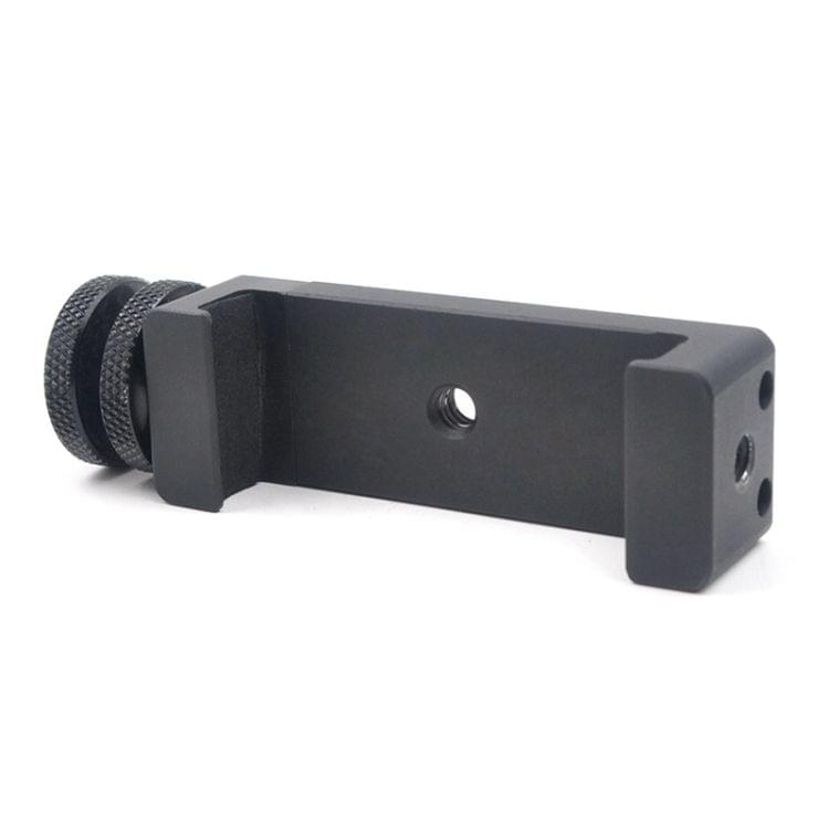 STARTRC 1/4 inch Screw Hole Dual-layer Cold-shoe Phone Clamp Holder for Insta360 ONE / ONE X / EVO, iPhone, Galaxy, HTC, Sony and other Smartphones (Black)