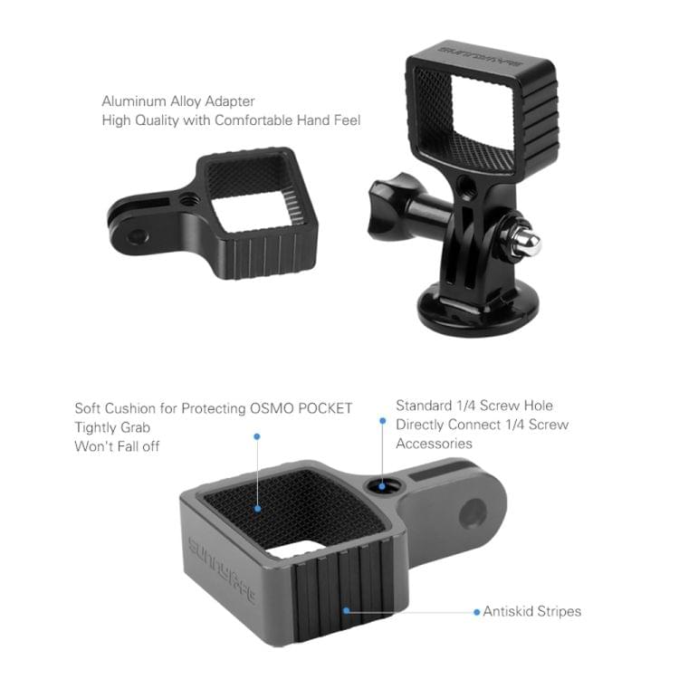 Sunnylife OP-Q9197 Metal Adapter + Bicycle Clip for DJI OSMO Pocket