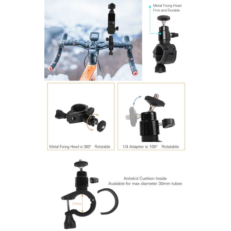 Sunnylife OP-Q9197 Metal Adapter + Bicycle Clip for DJI OSMO Pocket