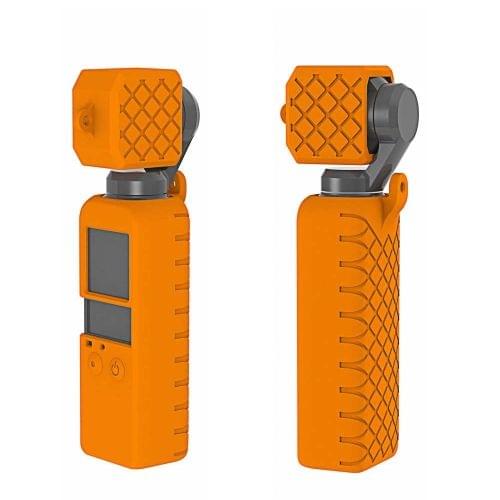 PULUZ 2 in 1 Diamond Texture Silicone Cover Case Set for DJI OSMO Pocket(Orange)