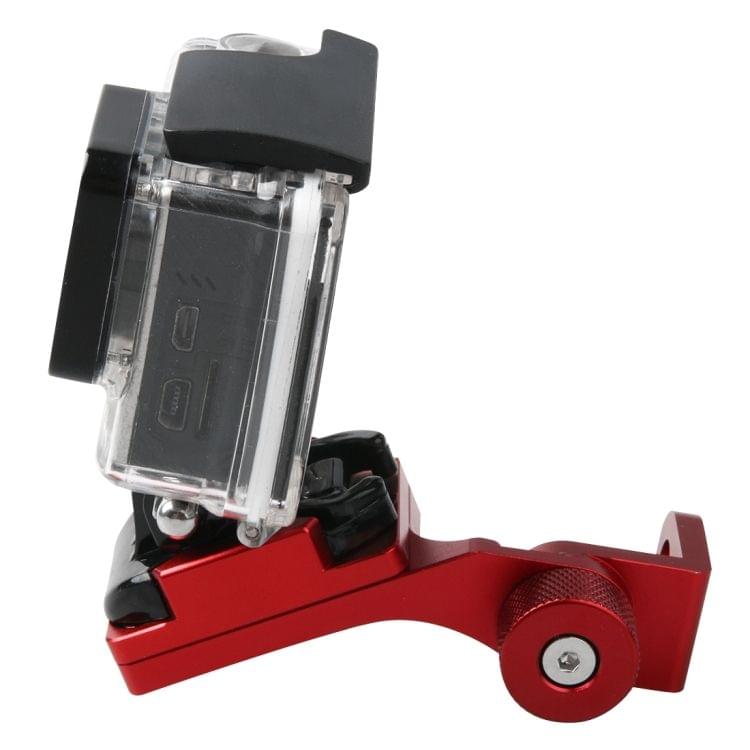 Motorcycle Rearview Mirror CNC Aluminum Alloy Stent Fixed Bracket Holder for GoPro NEW HERO /HERO6 / 5 /5 Session /4 /3+ /3 /2 /1, Xiaomi Xiaoyi, SJCAM Camera(Red)
