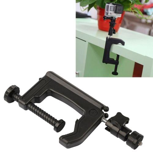 Table Clamp Desktop Holder Mount + Tripod Adapter for GoPro NEW HERO /HERO6 /5 /5 Session /4 Session /4 /3+ /3 /2 /1, Xiaoyi and Other Action Cameras, Clamp Size: 1 - 6 cm
