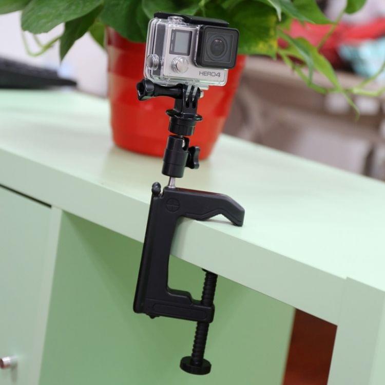 Table Clamp Desktop Holder Mount + Tripod Adapter for GoPro NEW HERO /HERO6 /5 /5 Session /4 Session /4 /3+ /3 /2 /1, Xiaoyi and Other Action Cameras, Clamp Size: 1 - 6 cm