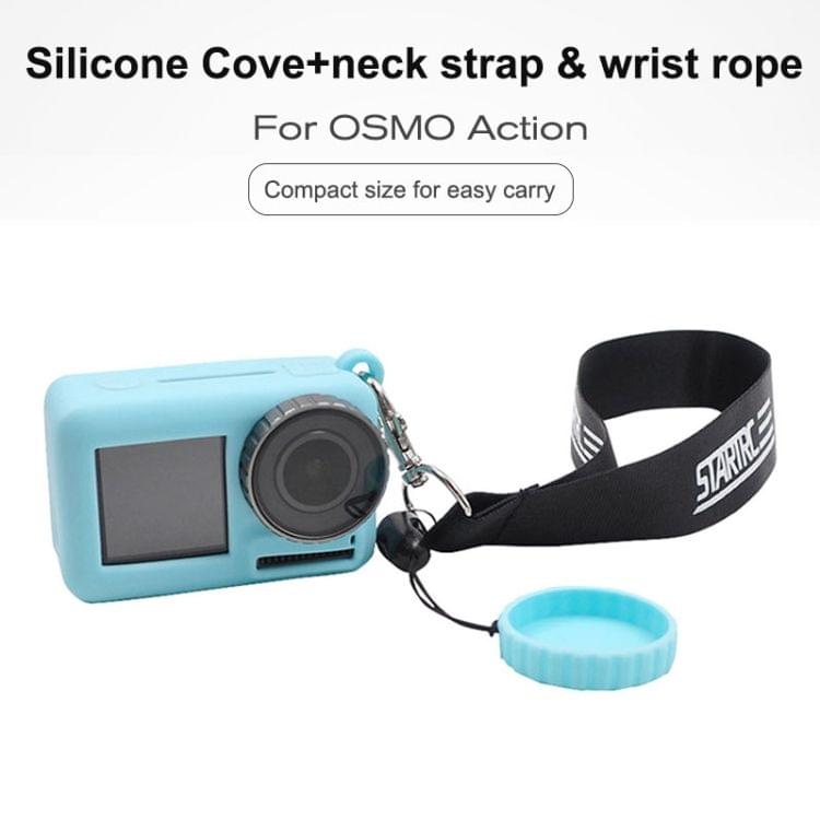 STARTRC Lens Cap + Silicone Case + Hand Strap for DJI OSMO Action(Blue)