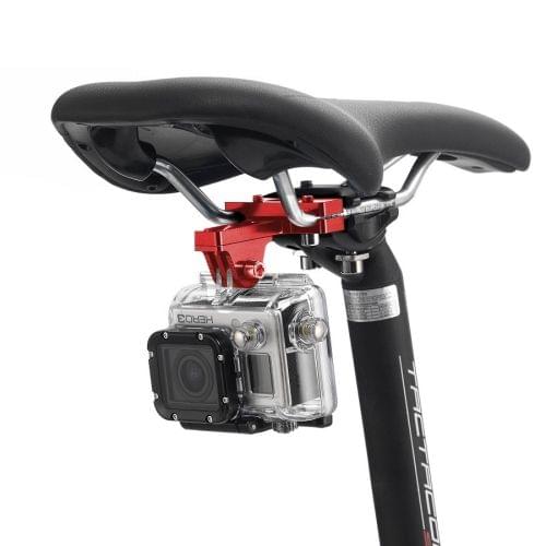 PULUZ Aluminium Alloy Bike Seat Cushion Mount for GoPro NEW HERO /HERO7 /6 /5 /5 Session /4 Session /4 /3+ /3 /2 /1, DJI OSMO Action, Xiaoyi and Other Action Cameras(Red)