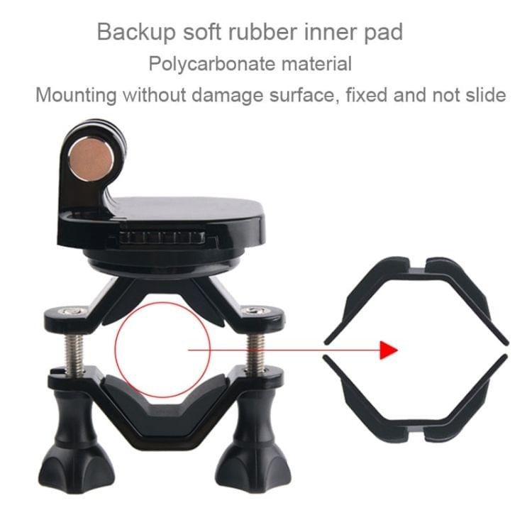 GP433 Bicycle Motorcycle Handlebar Mount for GoPro HERO7 /6 /5 /5 Session /4 Session /4 /3+ /3 /2 /1 / Fusion, Xiaoyi and Other Action Cameras(Black)