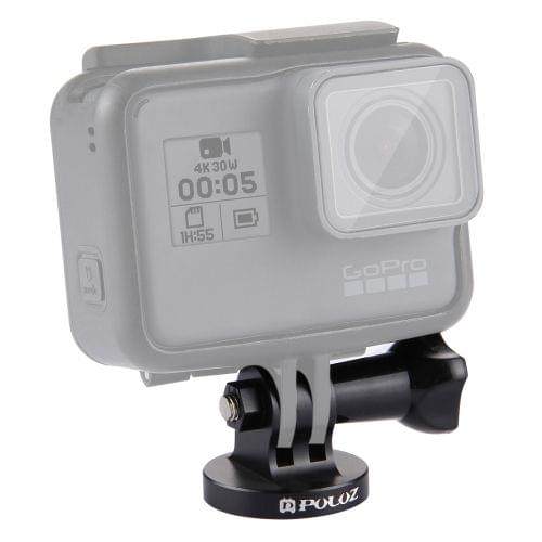 PULUZ 1/4 inch Screw Hole Tripod Mount CNC Adapter for GoPro NEW HERO /HERO7 /6 /5 /5 Session /4 Session /4 /3+ /3 /2 /1, DJI OSMO Action, Xiaoyi and Other Action Cameras(Black)