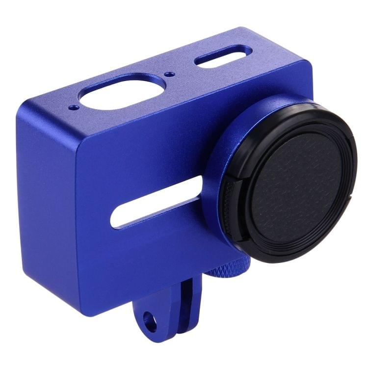 For Xiaomi Xiaoyi Yi II Sport Action Camera Aluminum Alloy Housing Protective Case with Lens Protective Cap(Dark Blue)
