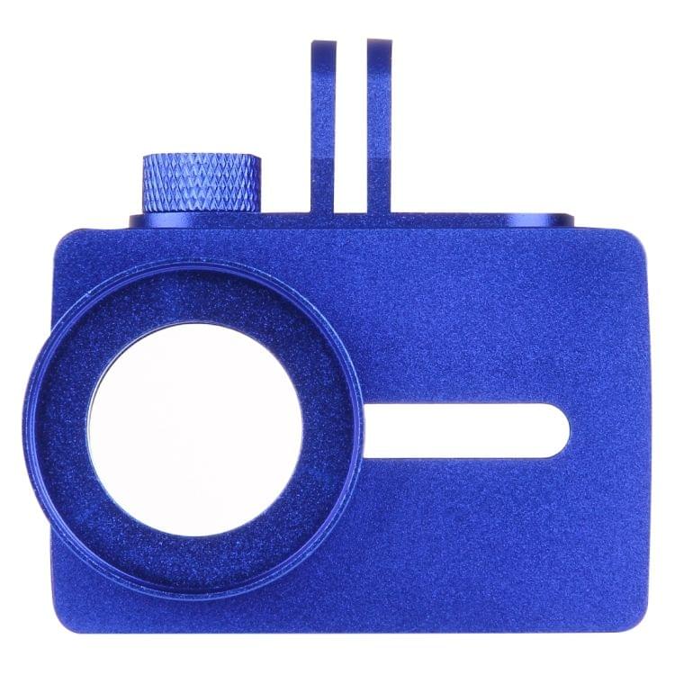 For Xiaomi Xiaoyi Yi II Sport Action Camera Aluminum Alloy Housing Protective Case with Lens Protective Cap(Dark Blue)