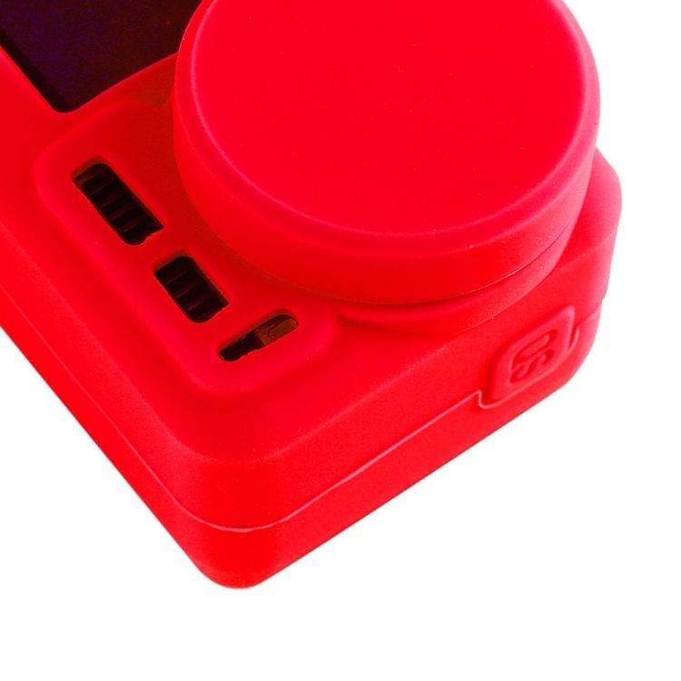PULUZ Silicone Protective Case with Lens Cover for DJI Osmo Action(Red)