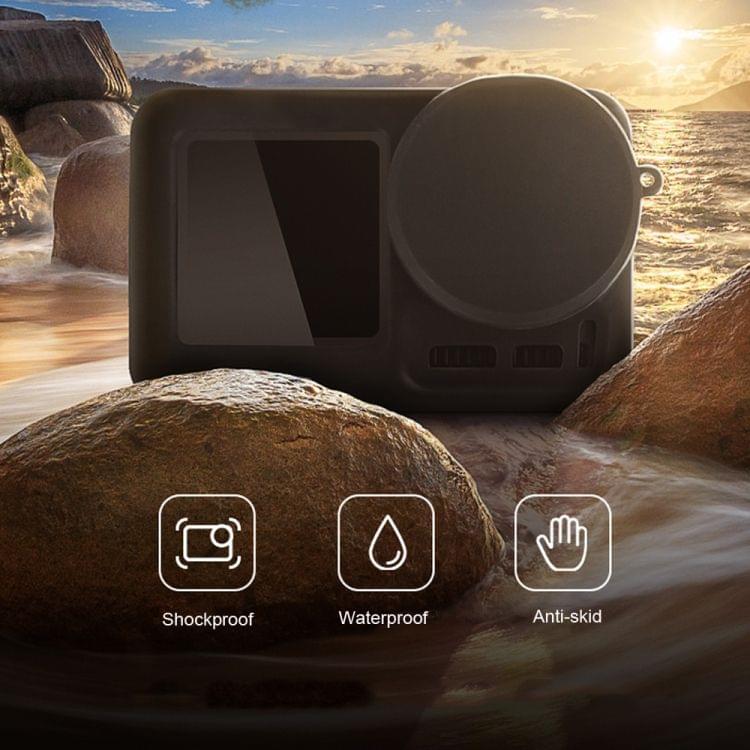 PULUZ Silicone Protective Case with Lens Cover for DJI Osmo Action(Red)