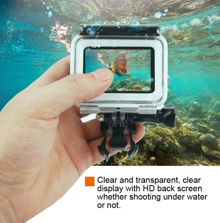 45m Waterproof Housing Protective Case + Touch Screen Back Cover for GoPro NEW HERO /HERO6 /5, with Buckle Basic Mount & Screw, No Need to Remove Lens (Black)