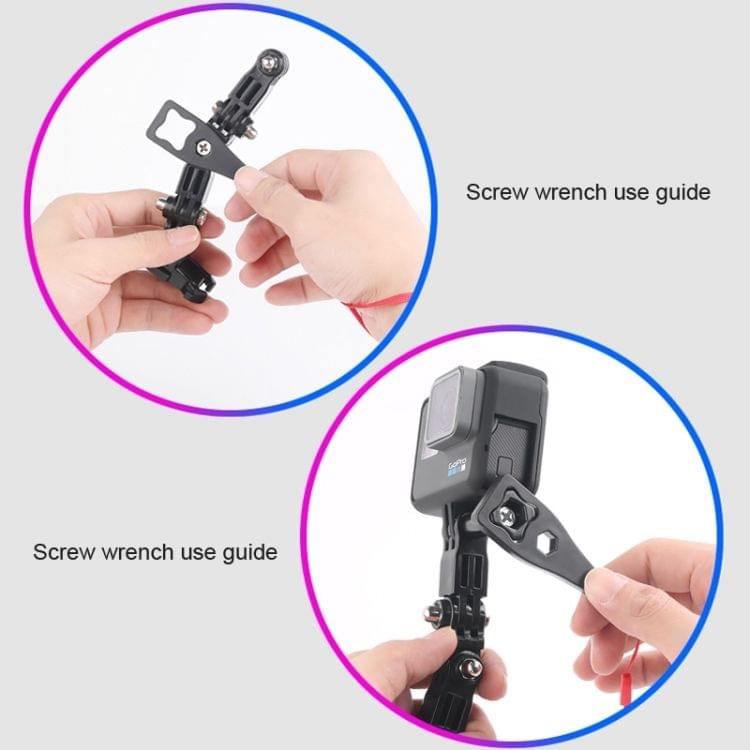 Cycling Helmet Adhesive Multi-Joint Arm Fixed Mount Set with J-Hook Buckle Mount & Adapter & Screw for DJI Osmo Action, GoPro HERO7 /6 /5 /5 Session /4 Session /4 /3+ /3 /2 /1, Xiaoyi and Other Action Cameras