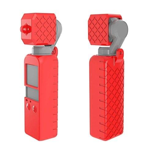 PULUZ 2 in 1 Diamond Texture Silicone Cover Case Set for DJI OSMO Pocket(Red)