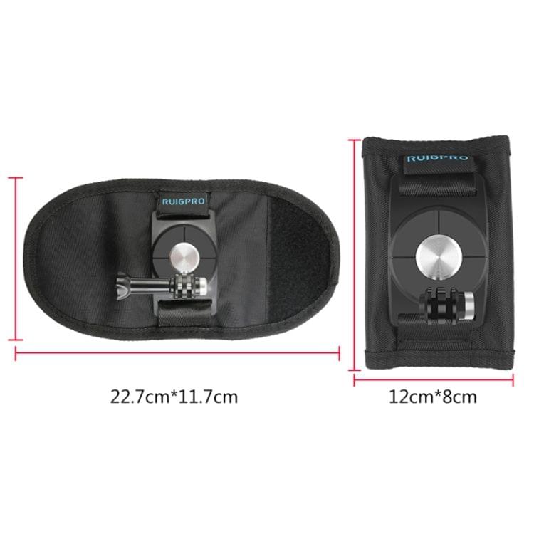 RUIGPRO Hook and Loop Fastener Backpack Rec-Mounts Clip Clamp Mount with Screw for DJI Osmo Action, GoPro NEW HERO / HERO7 /6 /5 /4, and Other Action Cameras(Black)