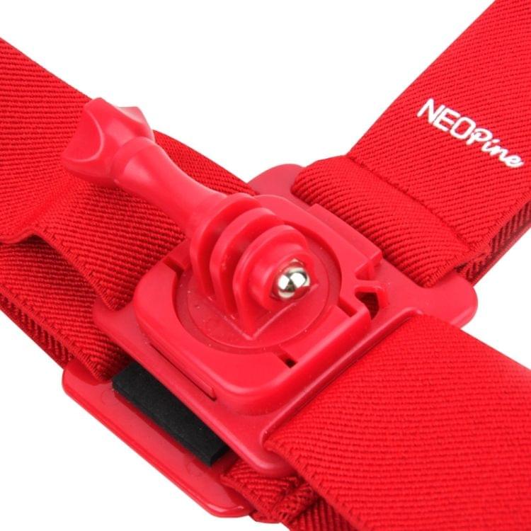 NEOpine GHS-2 Adjustable Action Camera Fixed Head Strap for GoPro HERO4 /3+ /3 /2 /1, Xiaomi Yi Sport Camera(Red)