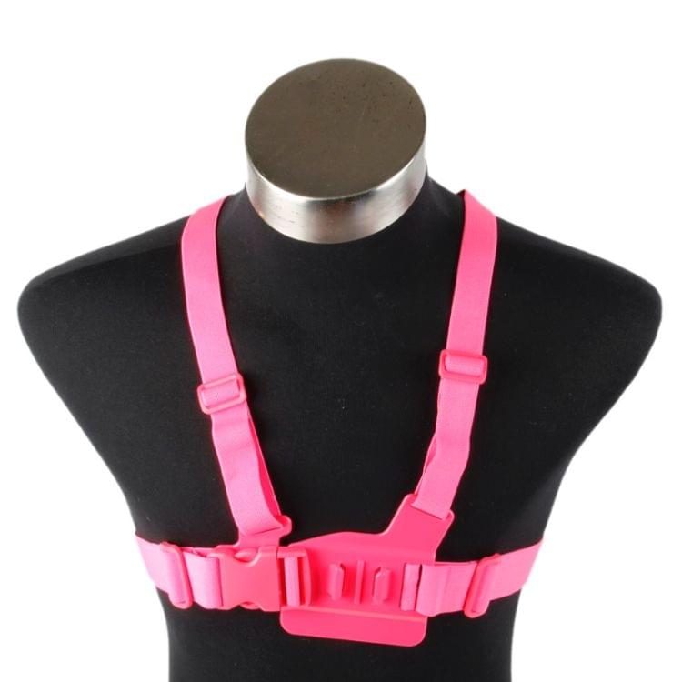 TMC HR47 Chest Belt for GoPro NEW HERO /HERO6 /5 /5 Session /4 Session /4 /3+ /3 /2 /1, Xiaoyi and Other Action Cameras(Magenta)