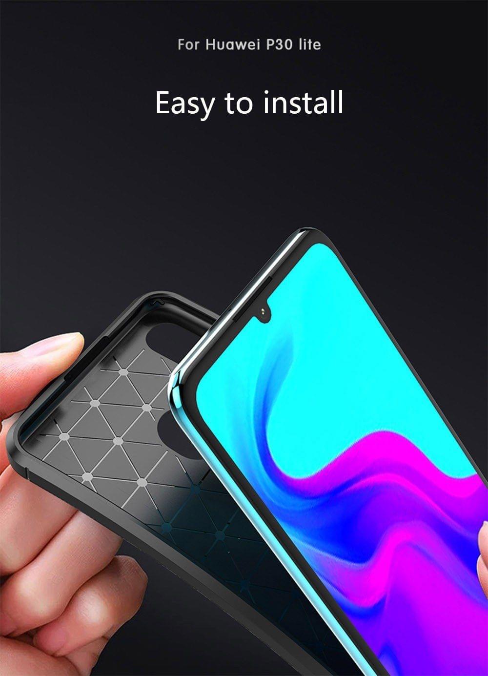 Phone Case Carbon Fiber TPU Phone Protection Cover Simple Lightweight Mobile Phone Protector for HUAWEI P30 Lite