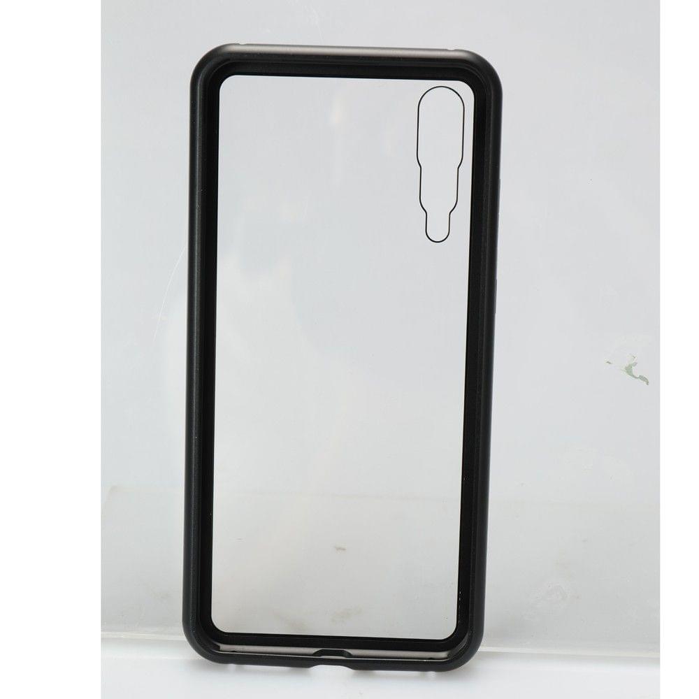 Metal-rimmed Mobile Phone Case Hardened Glass Magnetic Adsorption Protection Smartphone Cover Bumper Luxury Aluminum Frame Cases for Huawei P20 Pro