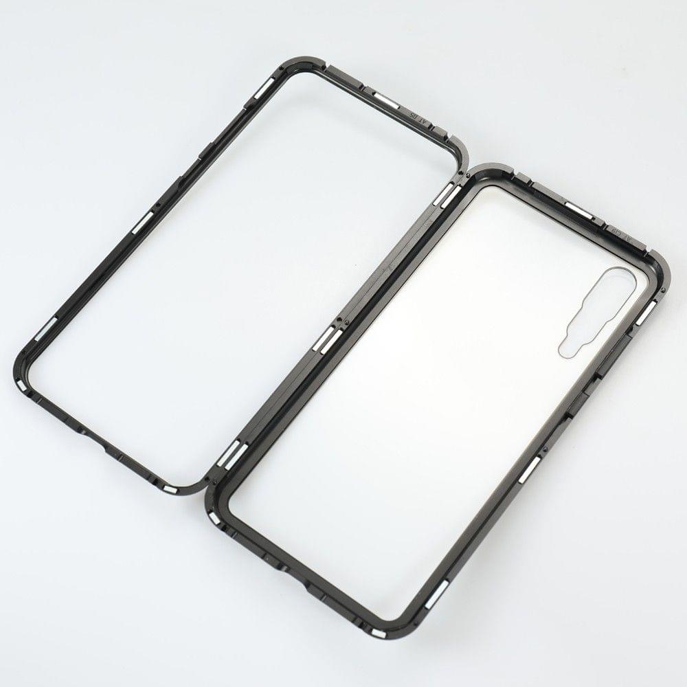 Metal-rimmed Mobile Phone Case Hardened Glass Magnetic Adsorption Protection Smartphone Cover Bumper Luxury Aluminum Frame Cases for Huawei P20 Pro