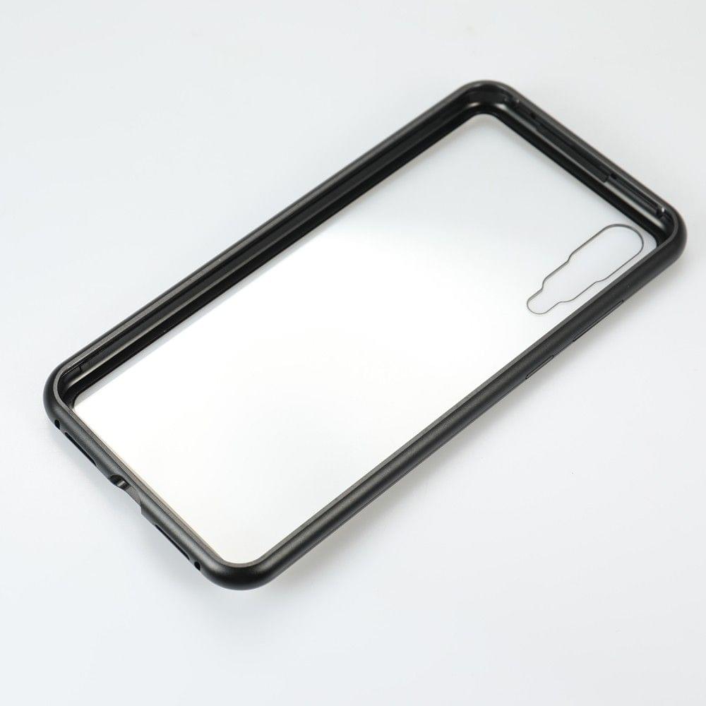 Metal-rimmed Mobile Phone Case Hardened Glass Magnetic Adsorption Protection Smartphone Cover Bumper Luxury Aluminum Frame Cases for Huawei P20 Pro