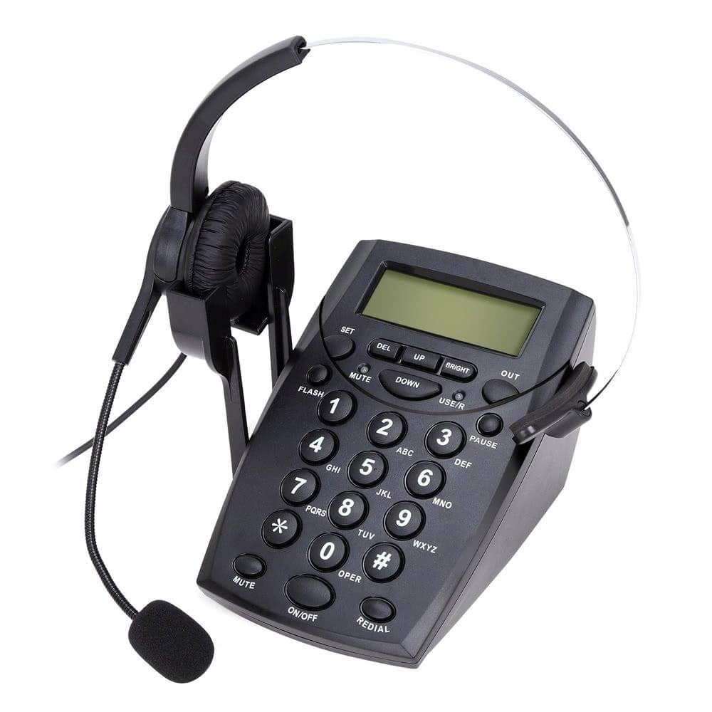 HT500 Headset Telephone Desk Phone Headphones Headset Hands-free Call Center Noise Cancellation Monaural with Backlight