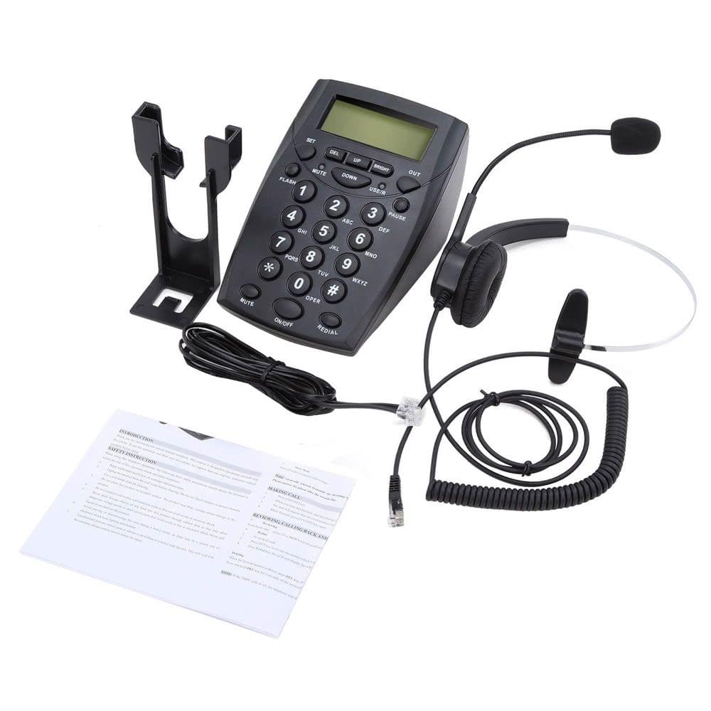 HT500 Headset Telephone Desk Phone Headphones Headset Hands-free Call Center Noise Cancellation Monaural with Backlight