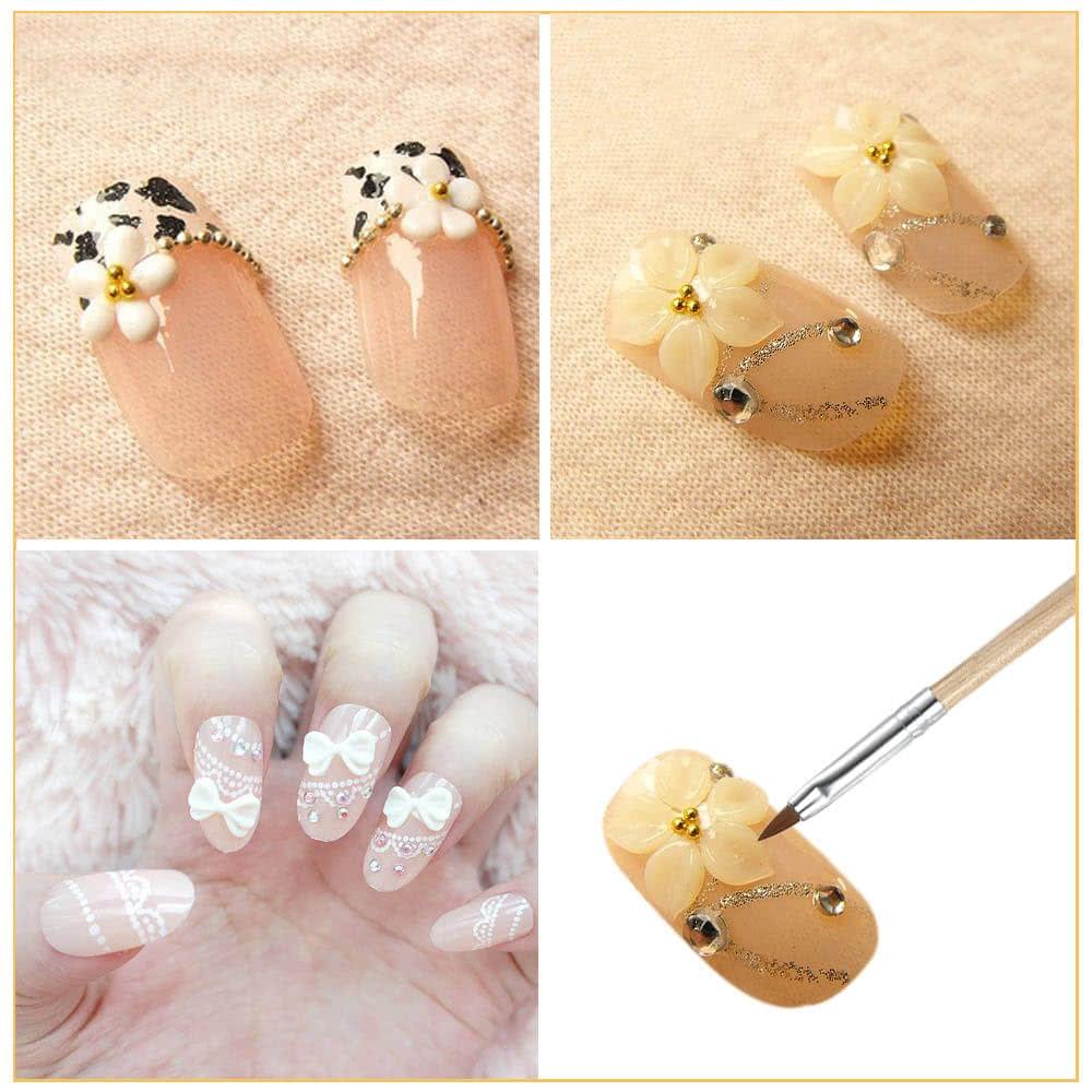 6pcs/set Professional Nail Art Painting Brush Sable Brushes Set Sizes #2/#4/#6/#8/#10/#12 Nail Art Brush Design Pen Kit Wooden Handle