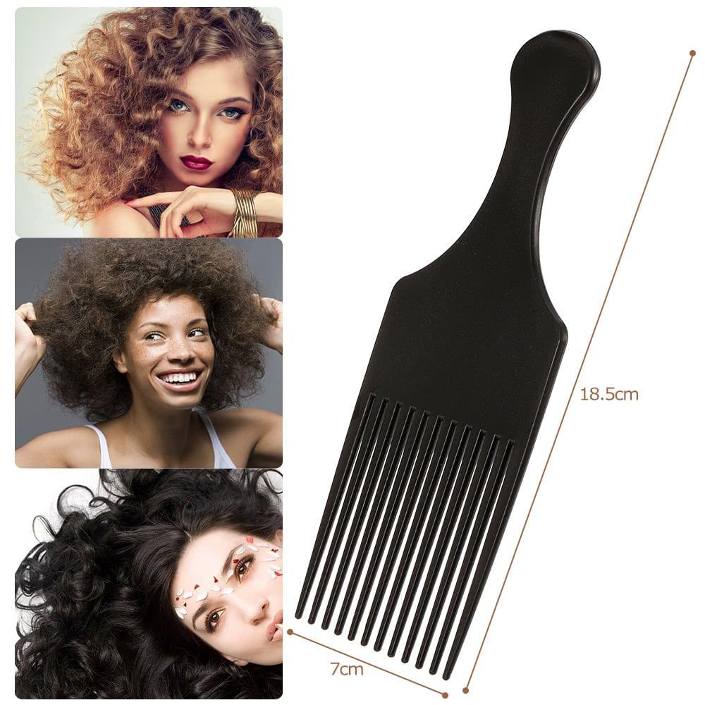 Anself 3Pcs Afro Comb Curly Hair Brush Comb Hairdressing Styling Tool Black for Man & Woman