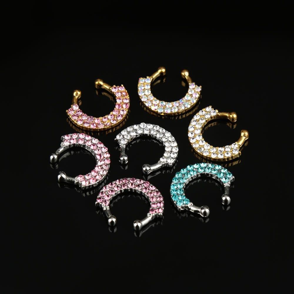 Nose Ring Fake Septum Clip on Non-piercing Hanger-ring
