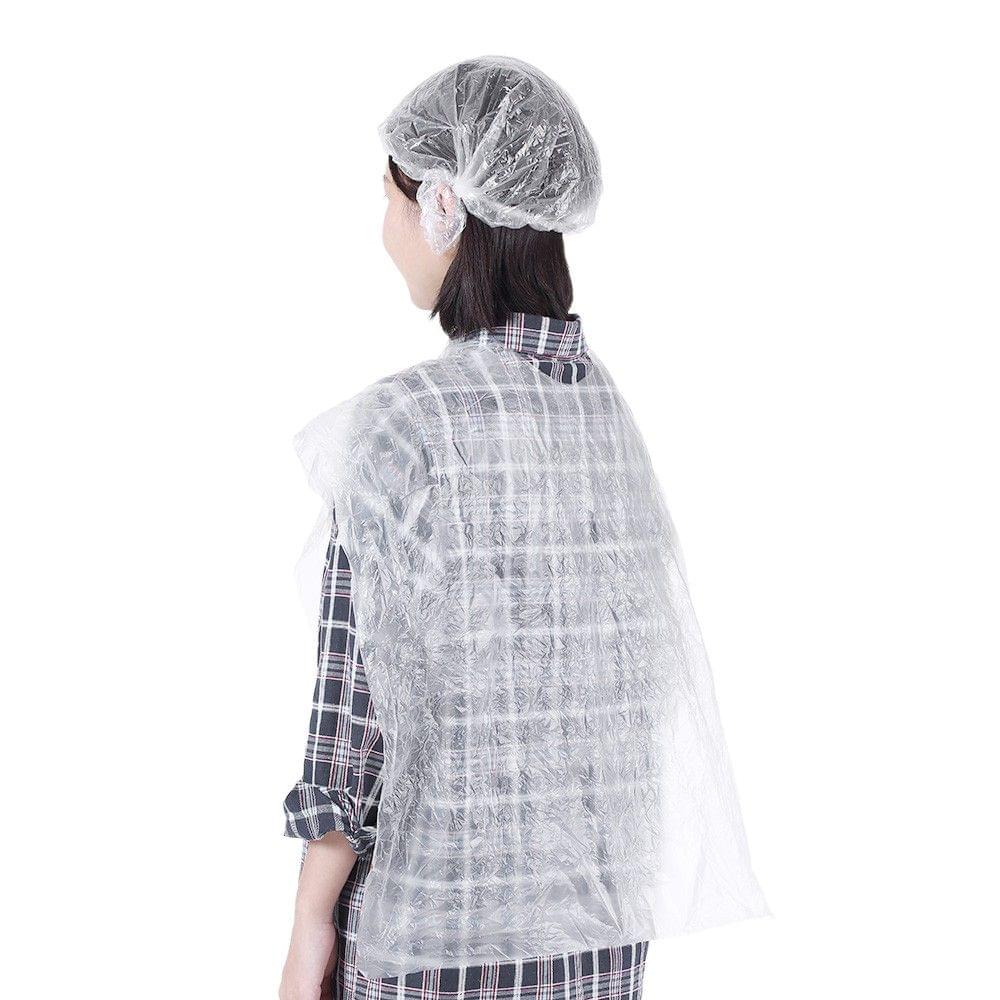 10 Sets/pack 4pcs Disposable Plastic Hair Care Dyeing Tools Kit Single Use Salon Hair Cap Ear Cover Gloves Apron Home Barber