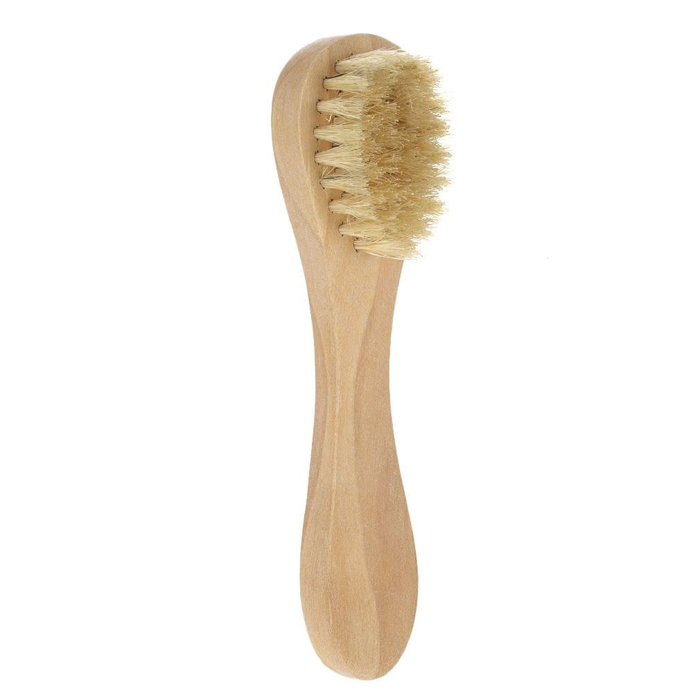 Men's Beard Brush Boar Bristle Mustache Shaving Comb Brush Facial Hair Brush Wooden Long Handle