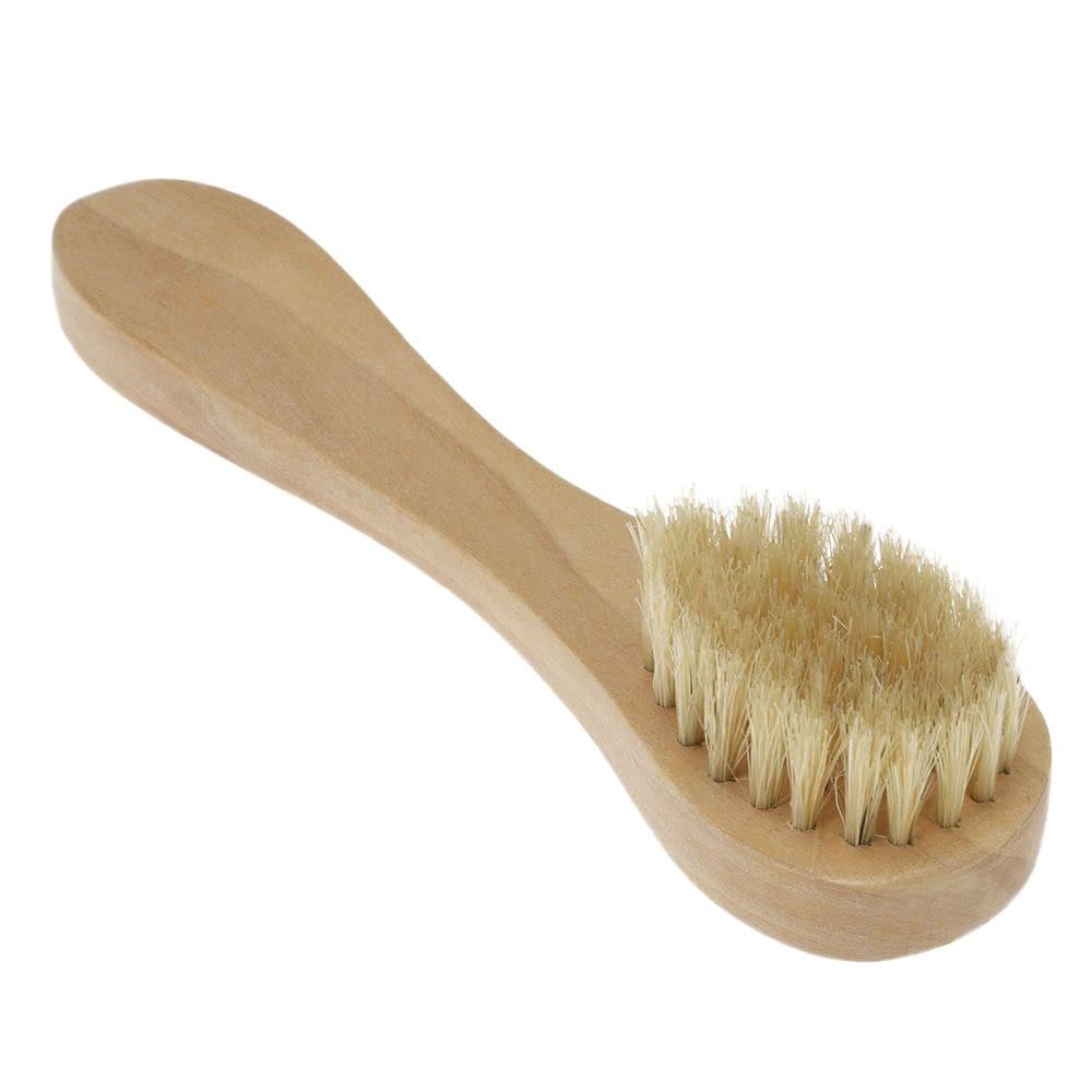 Men's Beard Brush Boar Bristle Mustache Shaving Comb Brush Facial Hair Brush Wooden Long Handle
