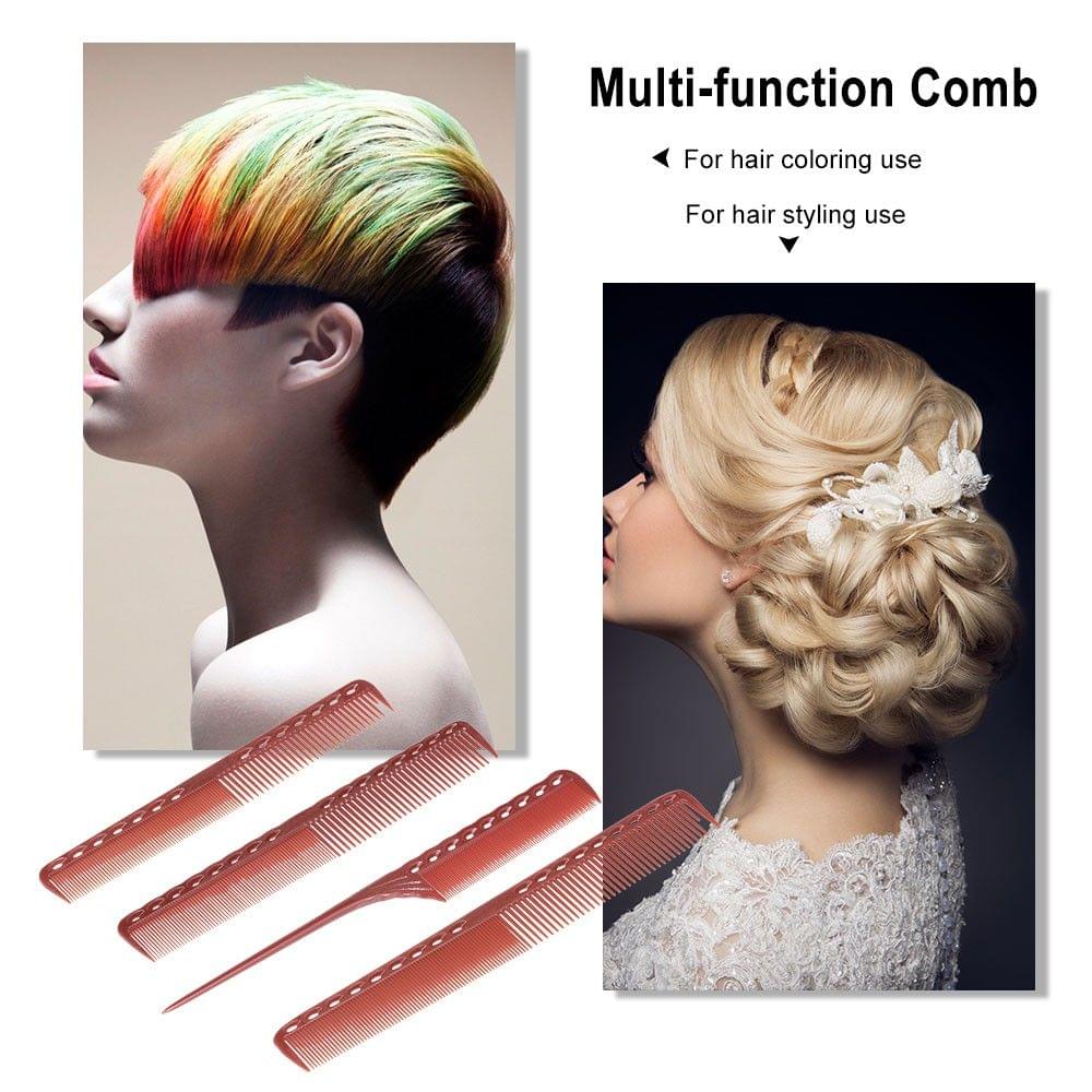 4 Pcs Professional Hair Scale Comb Set Salon Hair Cutting Styling Measure Combs Tail Comb Anti-Static Hairdressing Brush