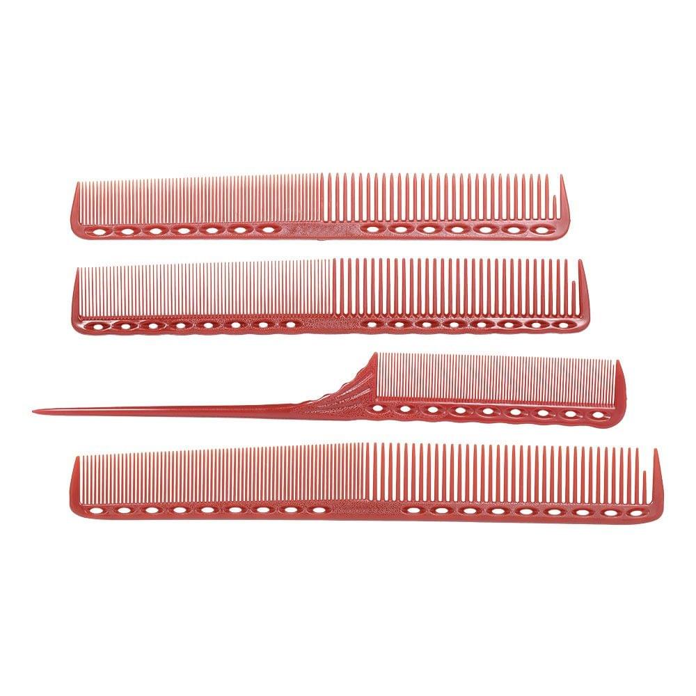 4 Pcs Professional Hair Scale Comb Set Salon Hair Cutting Styling Measure Combs Tail Comb Anti-Static Hairdressing Brush