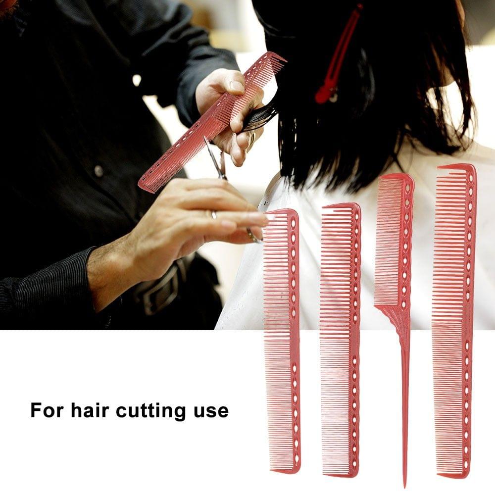4 Pcs Professional Hair Scale Comb Set Salon Hair Cutting Styling Measure Combs Tail Comb Anti-Static Hairdressing Brush