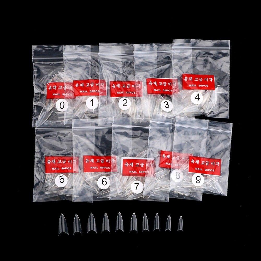 Stilettos Sharp Nail Art Acrylic False Nail Tip Natural Pointed(500 pcs)