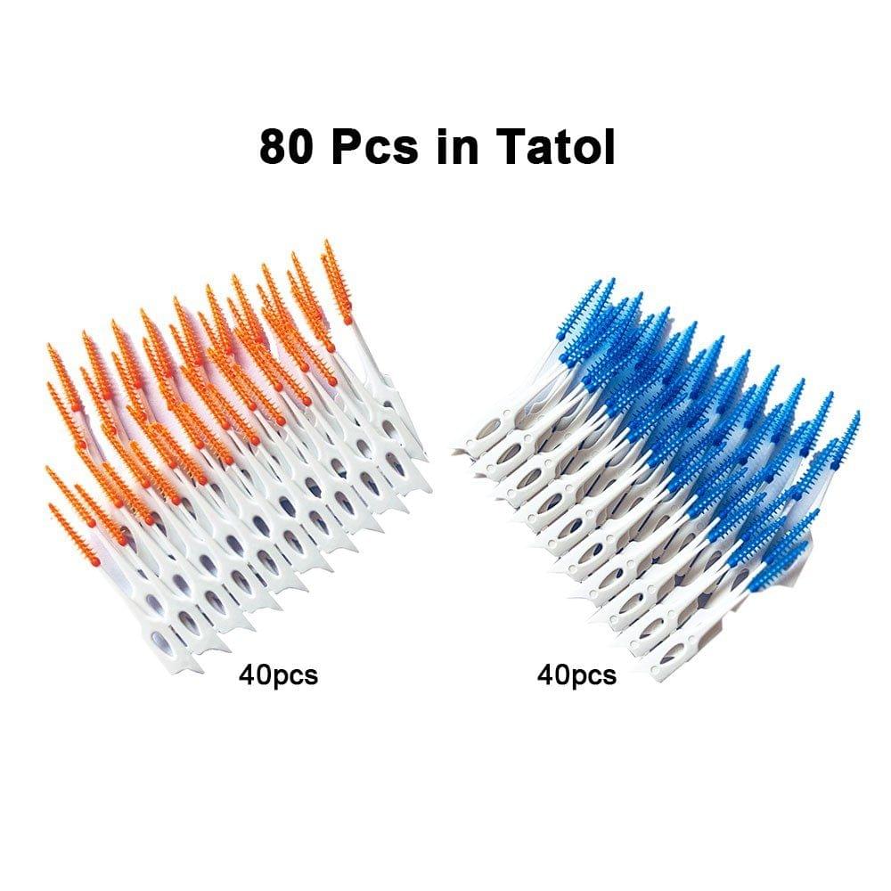 80Pcs/Box Dental Floss Interdental Brush Teeth Stick Toothpick Soft Silicone Tooth Picks Oral Cleaning Care